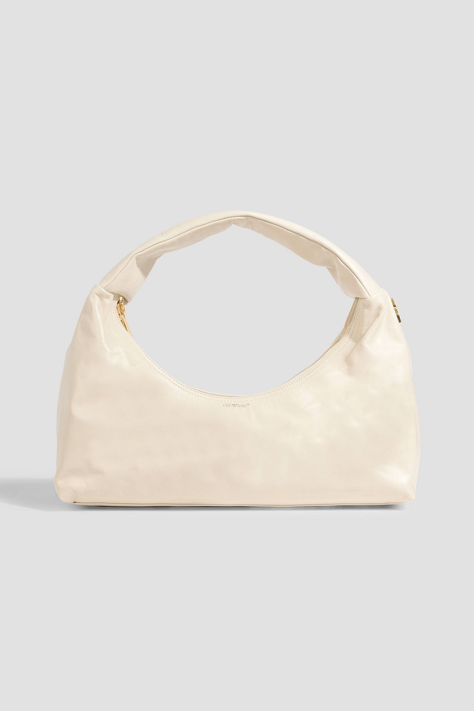 Off-white Arcade Jumbo Leather Shoulder Bag In Sand