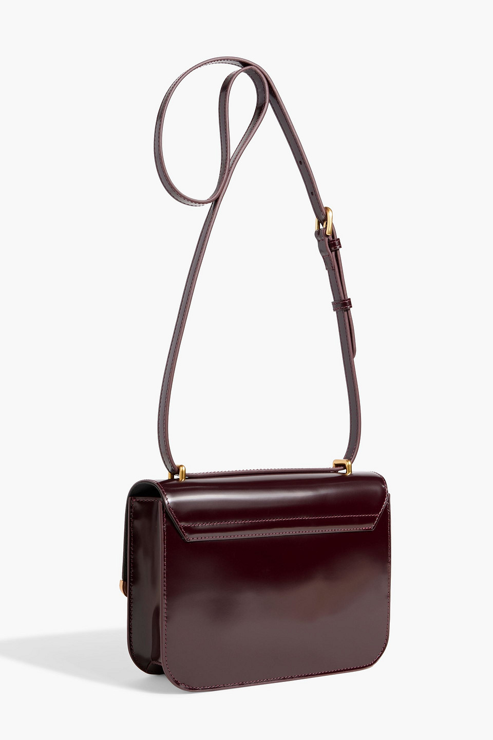 Simkhai Remy Glossed-leather Cross-body Bag In Burgundy