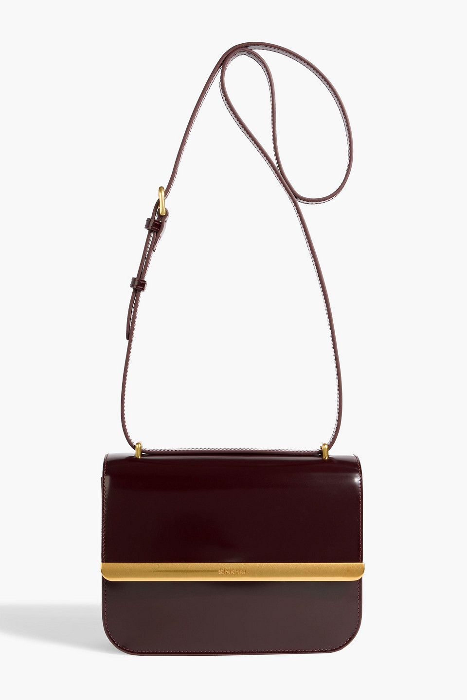 Simkhai Remy Glossed-leather Cross-body Bag In Burgundy
