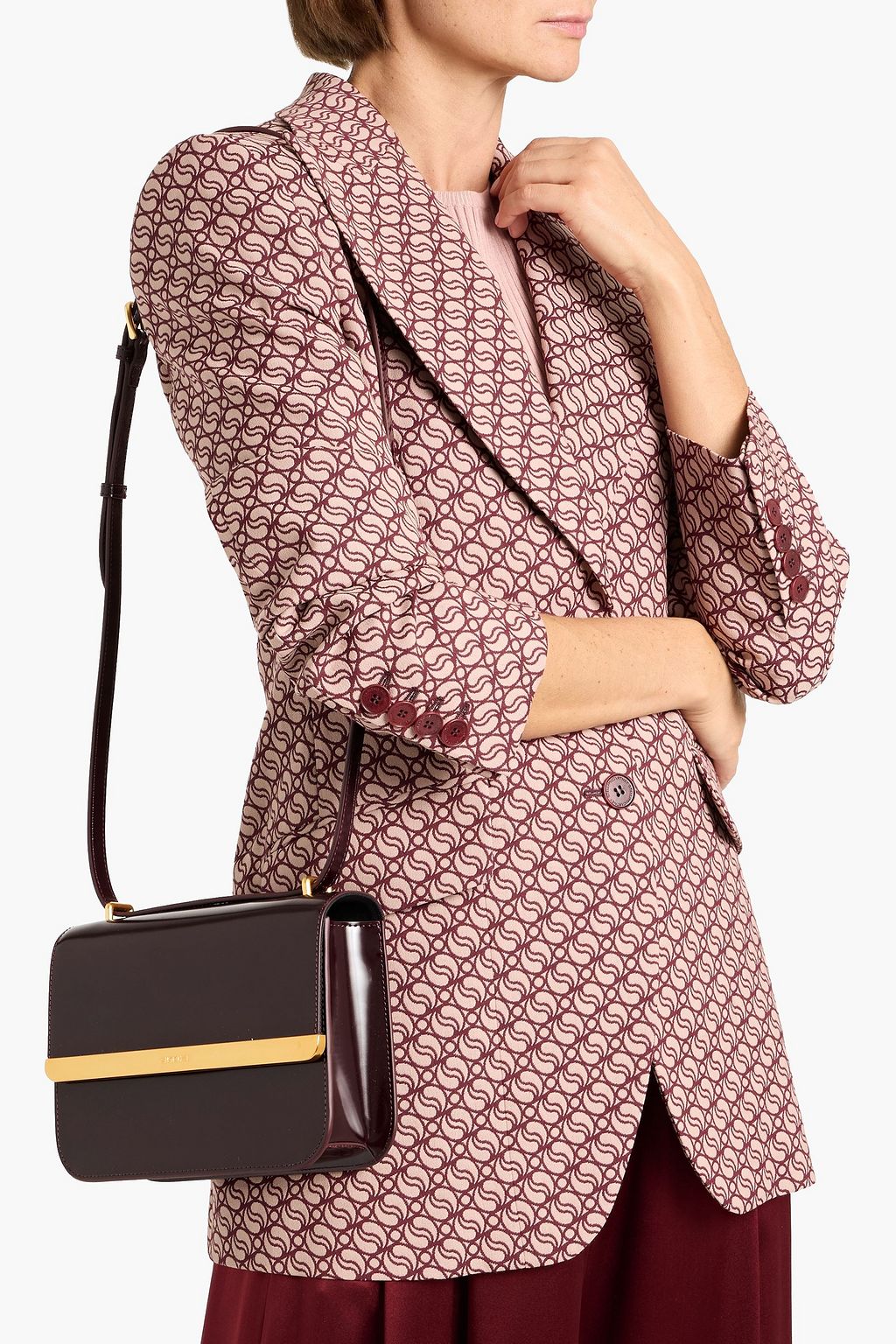 SIMKHAI Remy glossed-leather cross-body bag