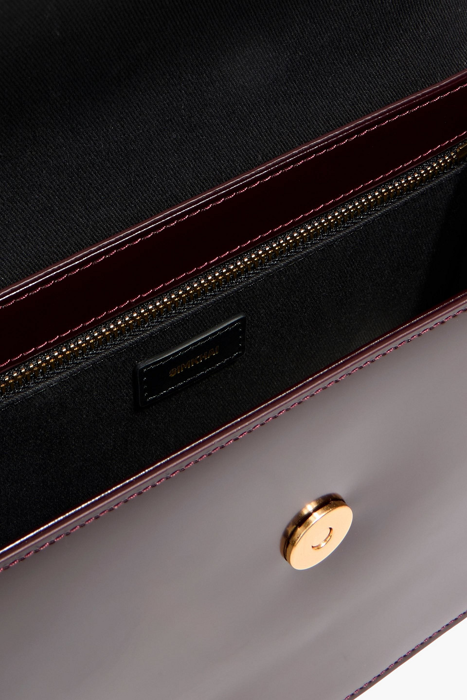 Simkhai Remy Glossed-leather Cross-body Bag In Burgundy