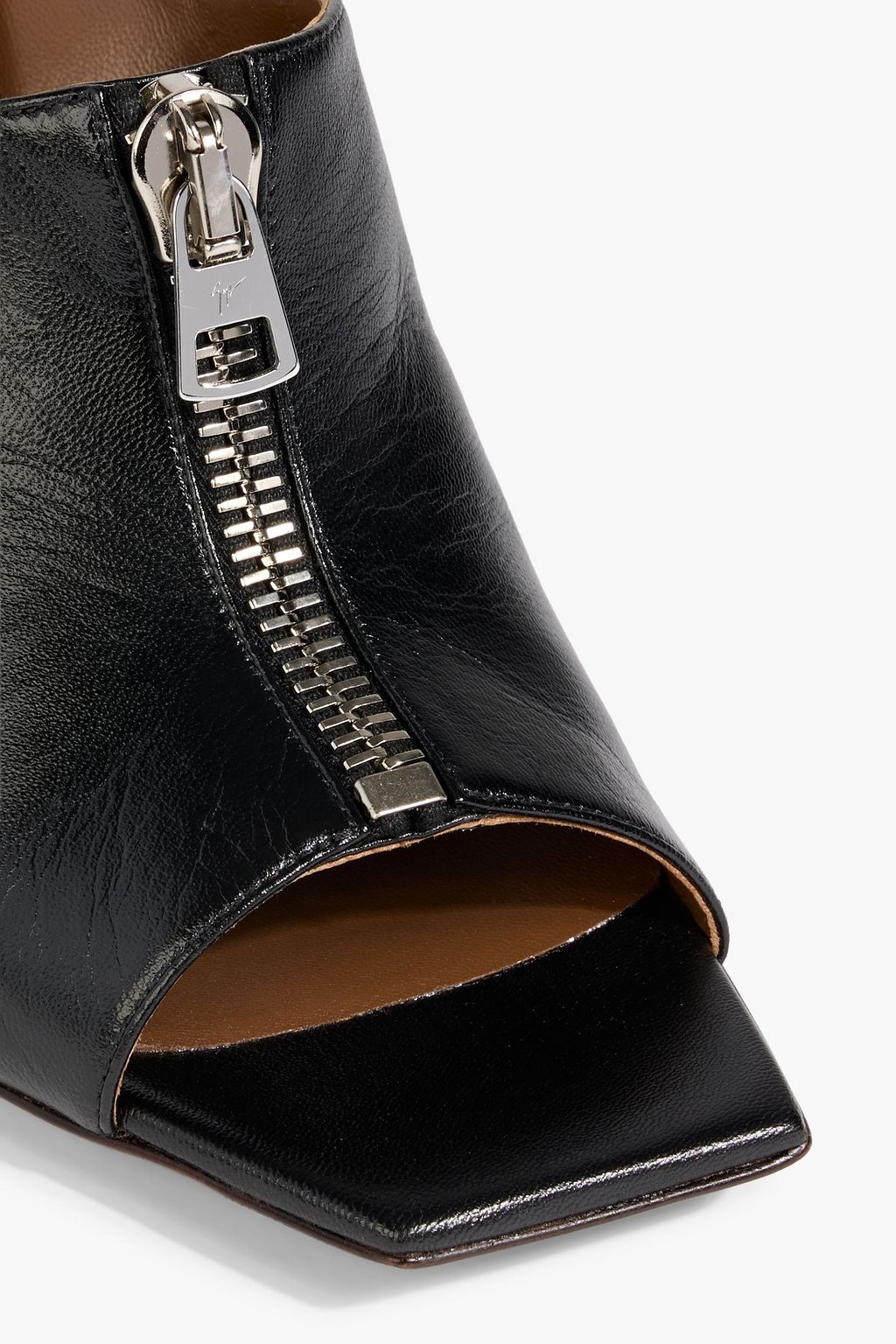 GIUSEPPE ZANOTTI Oraine 90 zip-detailed leather mules