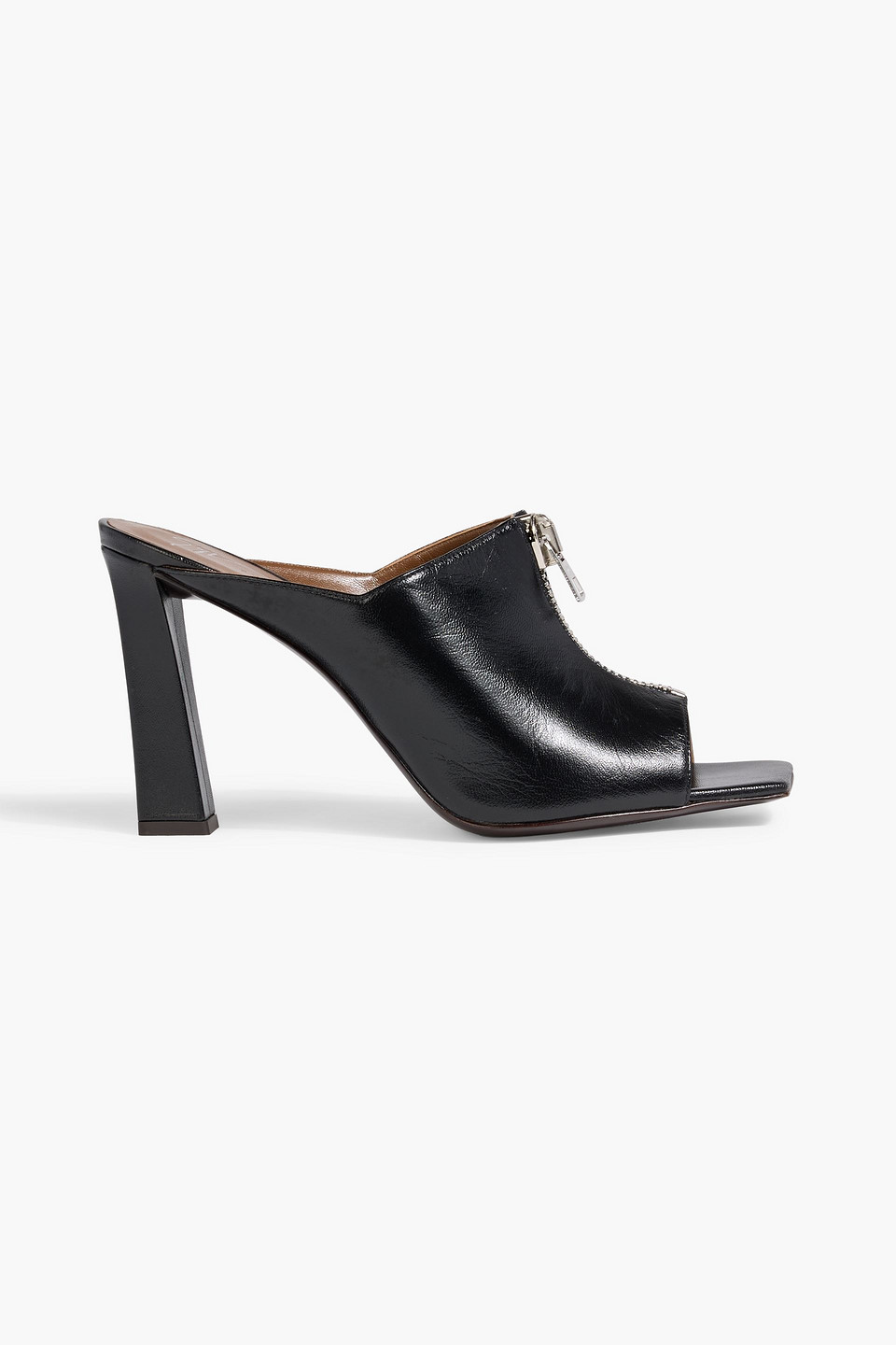 Giuseppe Zanotti Oraine 90 Zip-detailed Leather Mules In Black