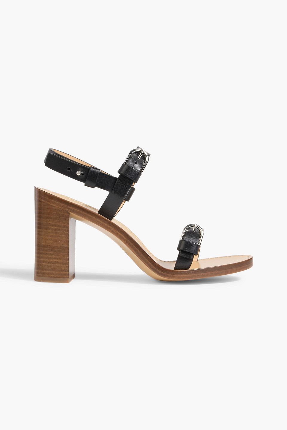gabriela hearst - miraya buckled leather slingback sandals - black - eu 36