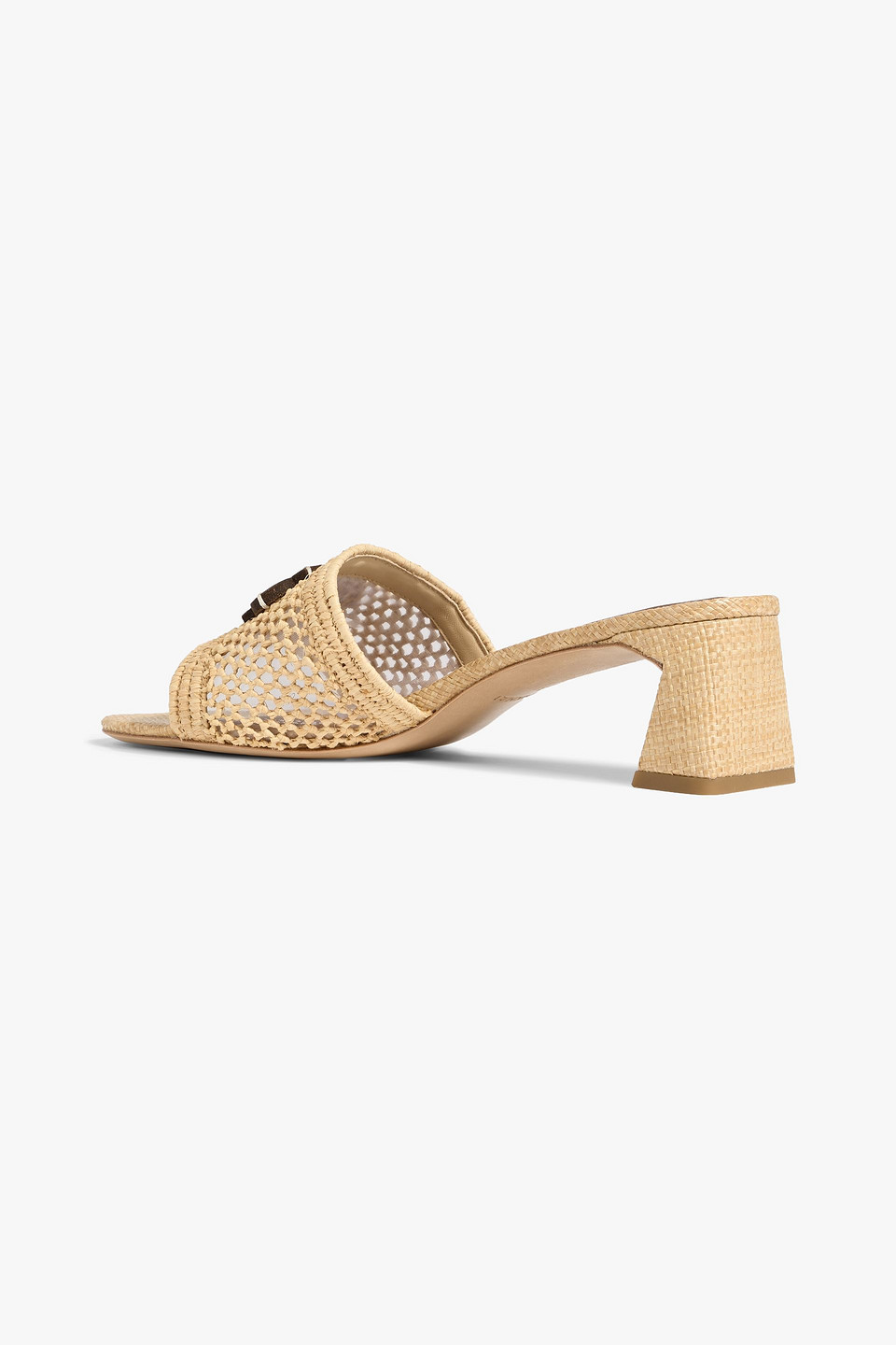 Simkhai Sydney Appliquéd Raffia Mules In Neutral