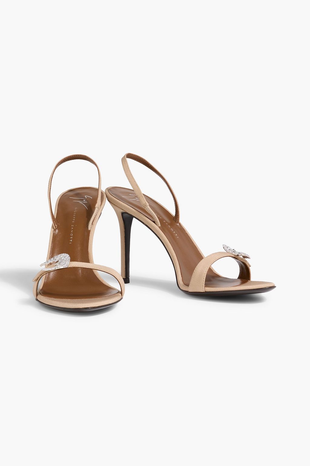 GIUSEPPE ZANOTTI Marielena 90 crystal-embellished satin slingback sandals