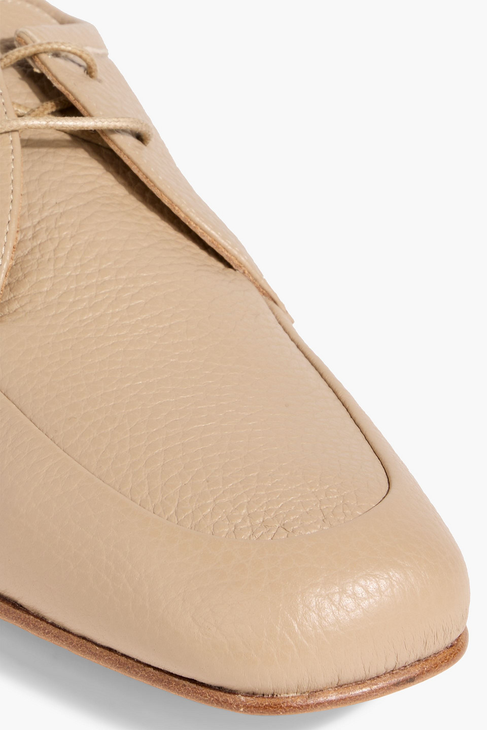 Gabriela Hearst Luca Pebbled-leather Brogues In Neutral