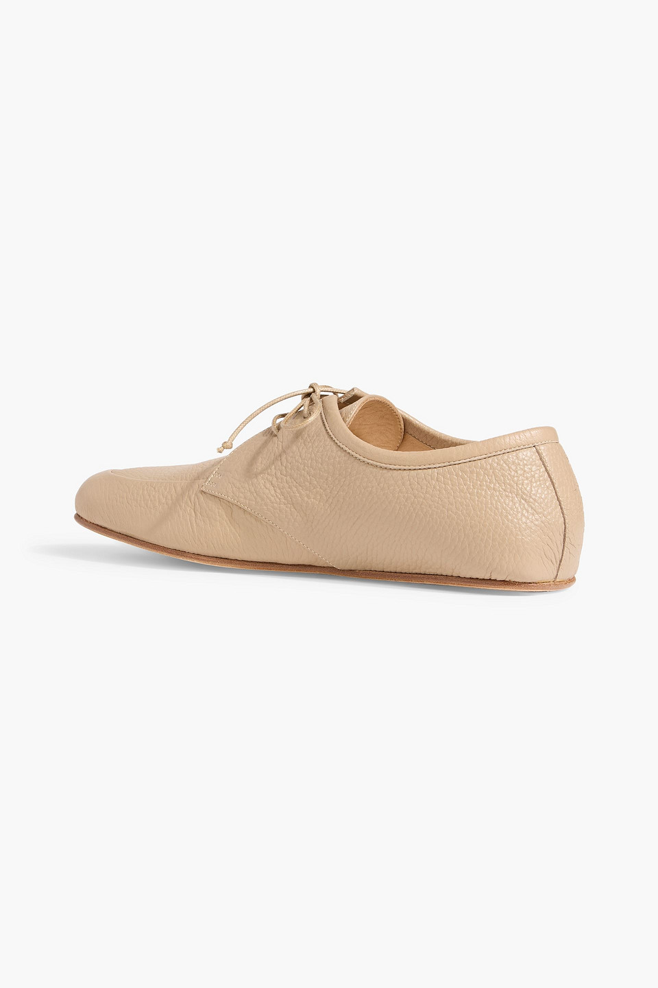 Gabriela Hearst Luca Pebbled-leather Brogues In Neutral