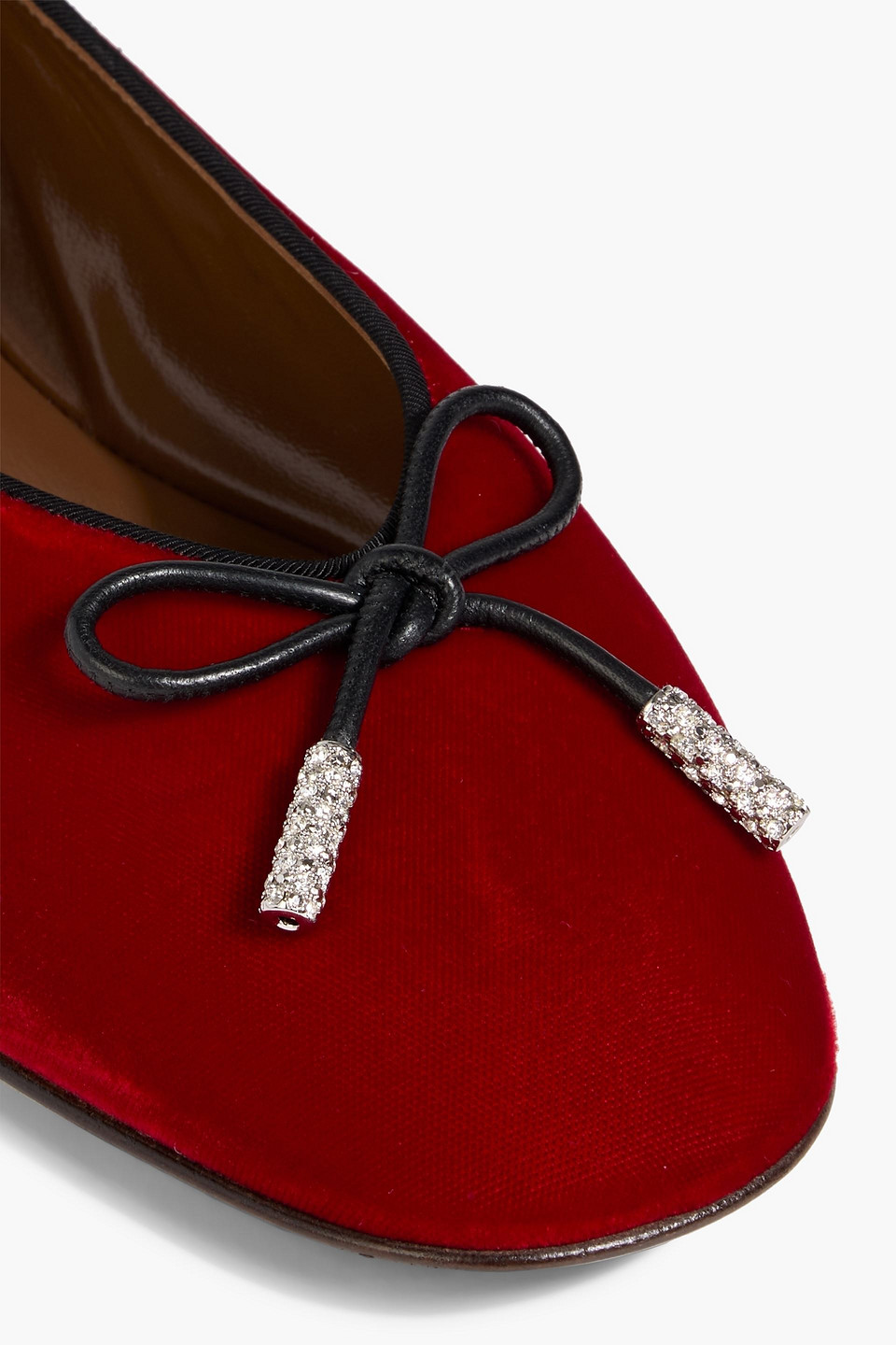 Giuseppe Zanotti Veronica 5 Bow-detailed Velvet Ballet Flats In Red