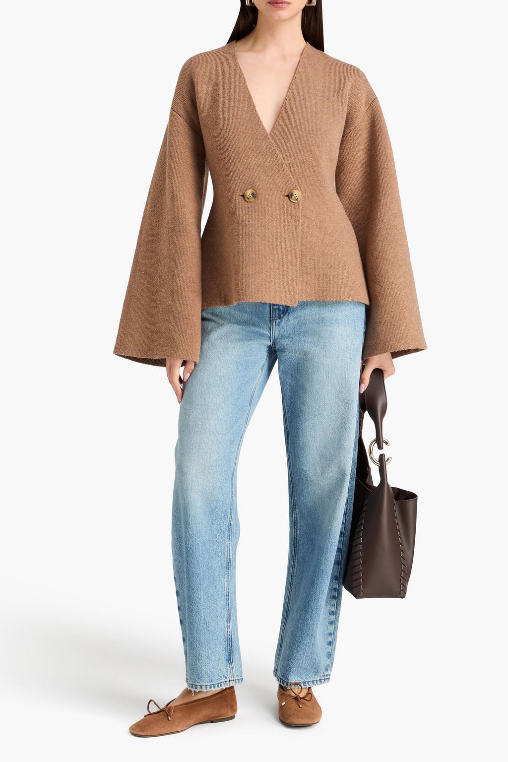 BY MALENE BIRGER كارديغان "تينلي" من مزيج الصوف بصفين من الأزرار