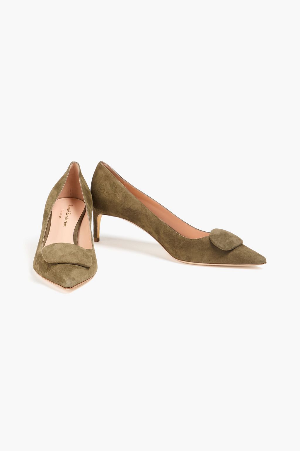 RUPERT SANDERSON Nora embellished suede pumps