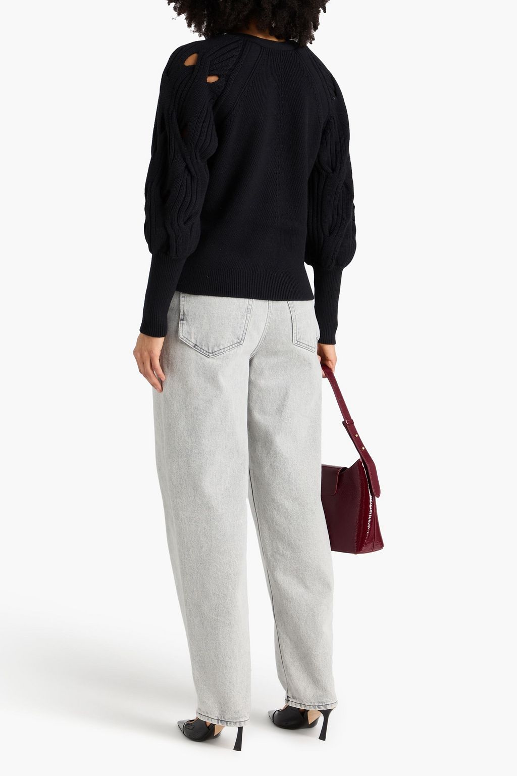 SIMKHAI ケーブルニット コットン&ウール混 カーディガン