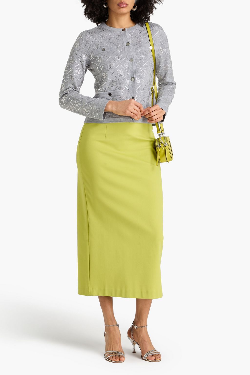 TORY BURCH Kendra embellished merino wool cardigan