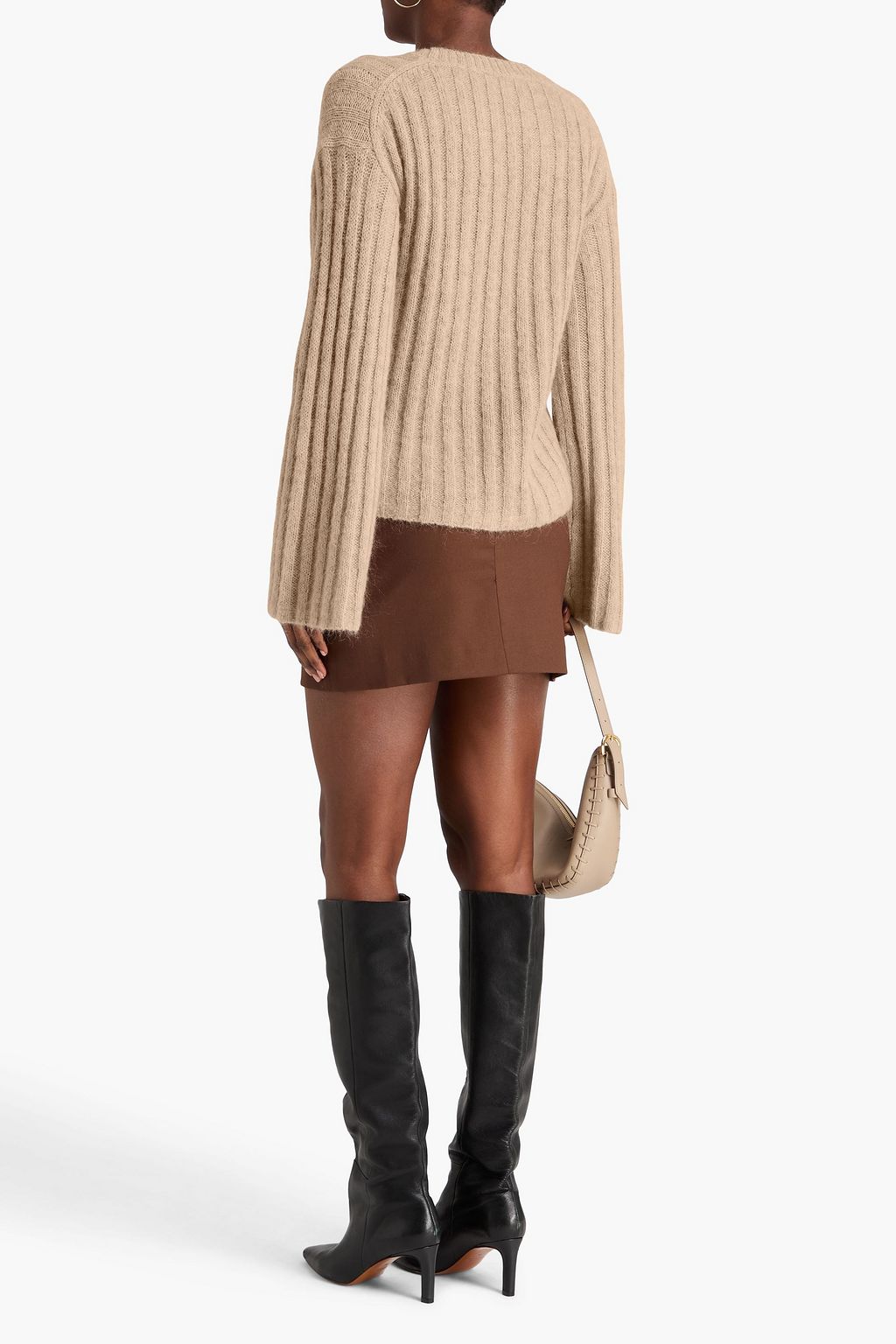 BY MALENE BIRGER كنزة رياضية "سيرا" مصنوعة من مزيج الصوف بتصميم مضلّع