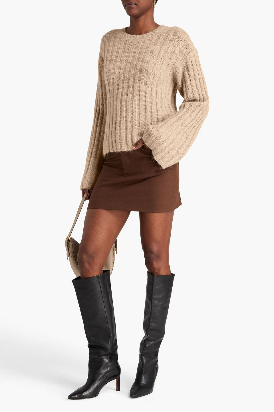  By Malene Birger - Pullover „cierra“ Aus Einer Gerippten Wollmischung - Neutral - Xxs 