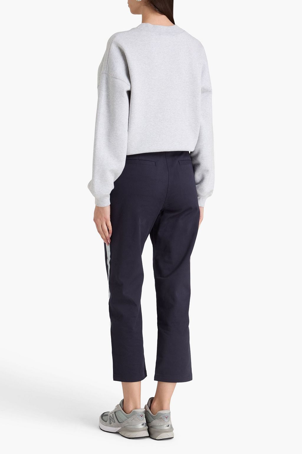 TORY BURCH Cropped cotton-twill tapered pants