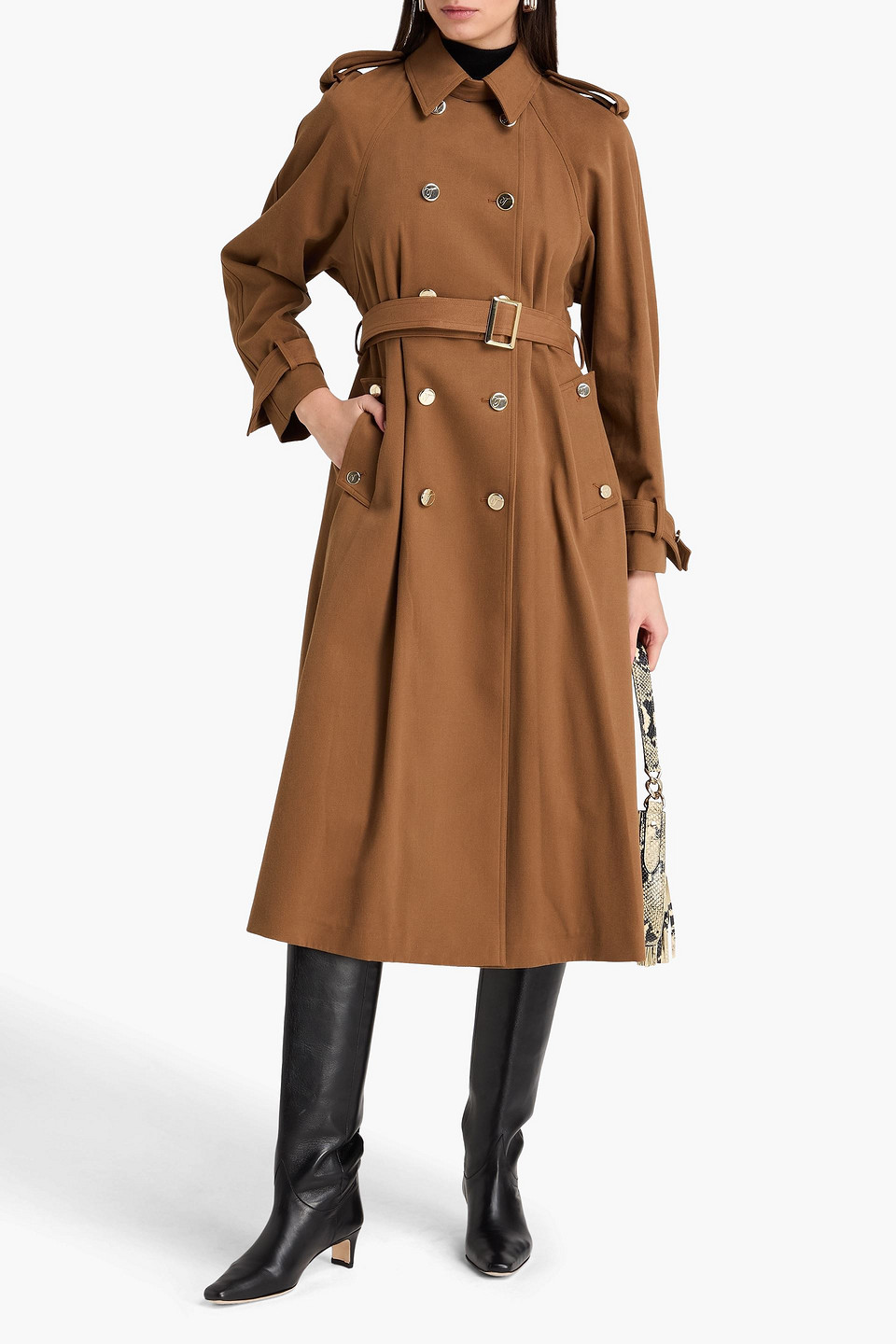  Temperley London - Trenchcoat „javier“ Aus Twill Aus Einer Baumwoll-wollmischung Mit Gürtel - Braun - S 