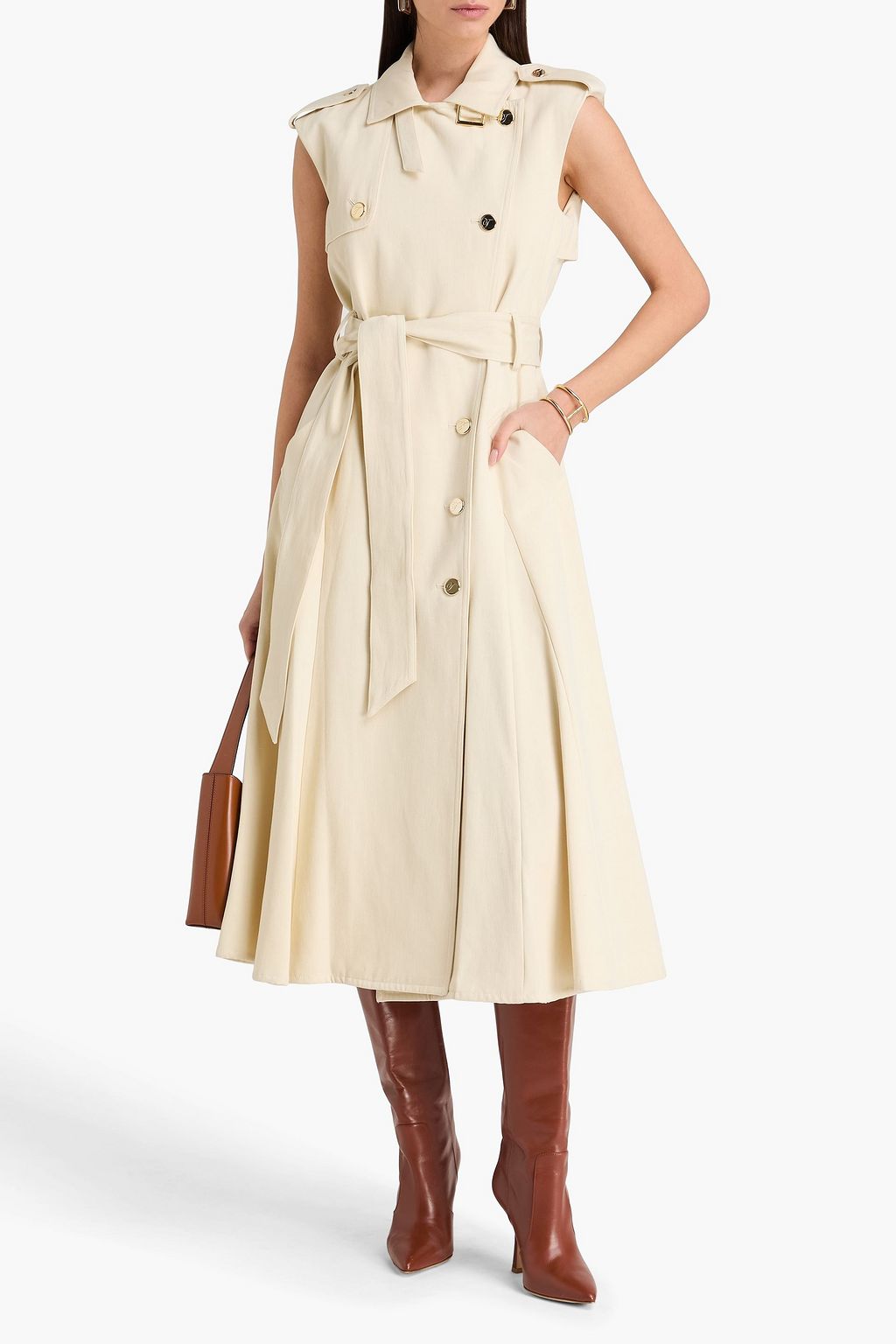 TEMPERLEY LONDON فيست "خافيير" من التويل المصنوع من مزيج الصوف والقطن مزود بحزام