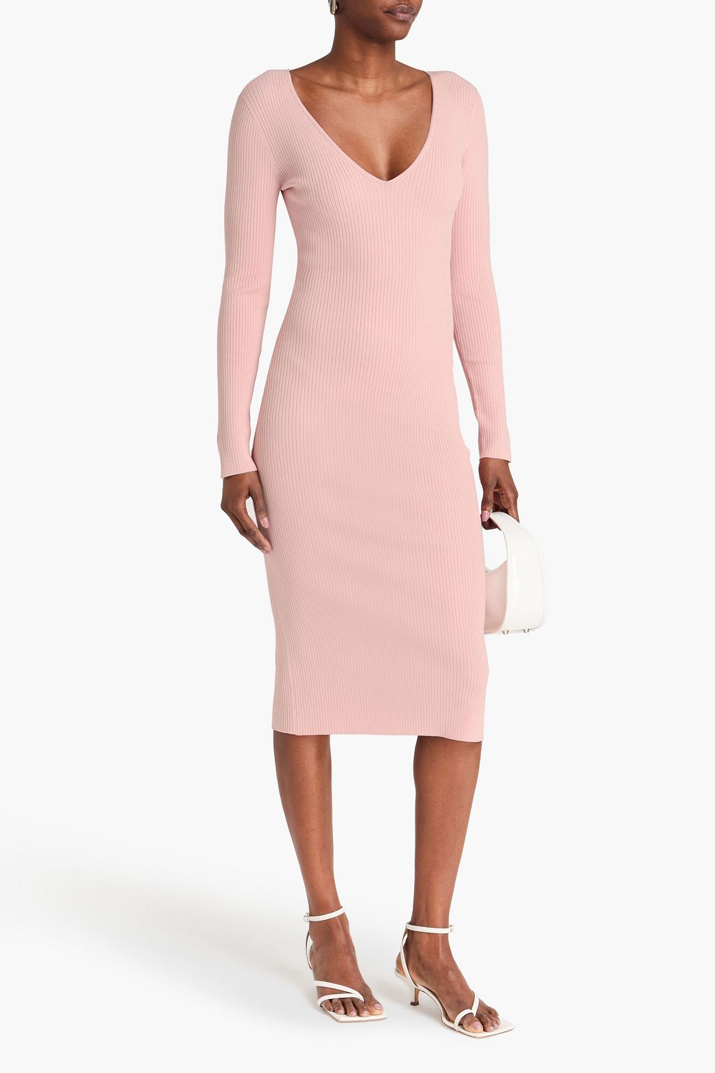 SIMKHAI Ribbed-knit midi dress