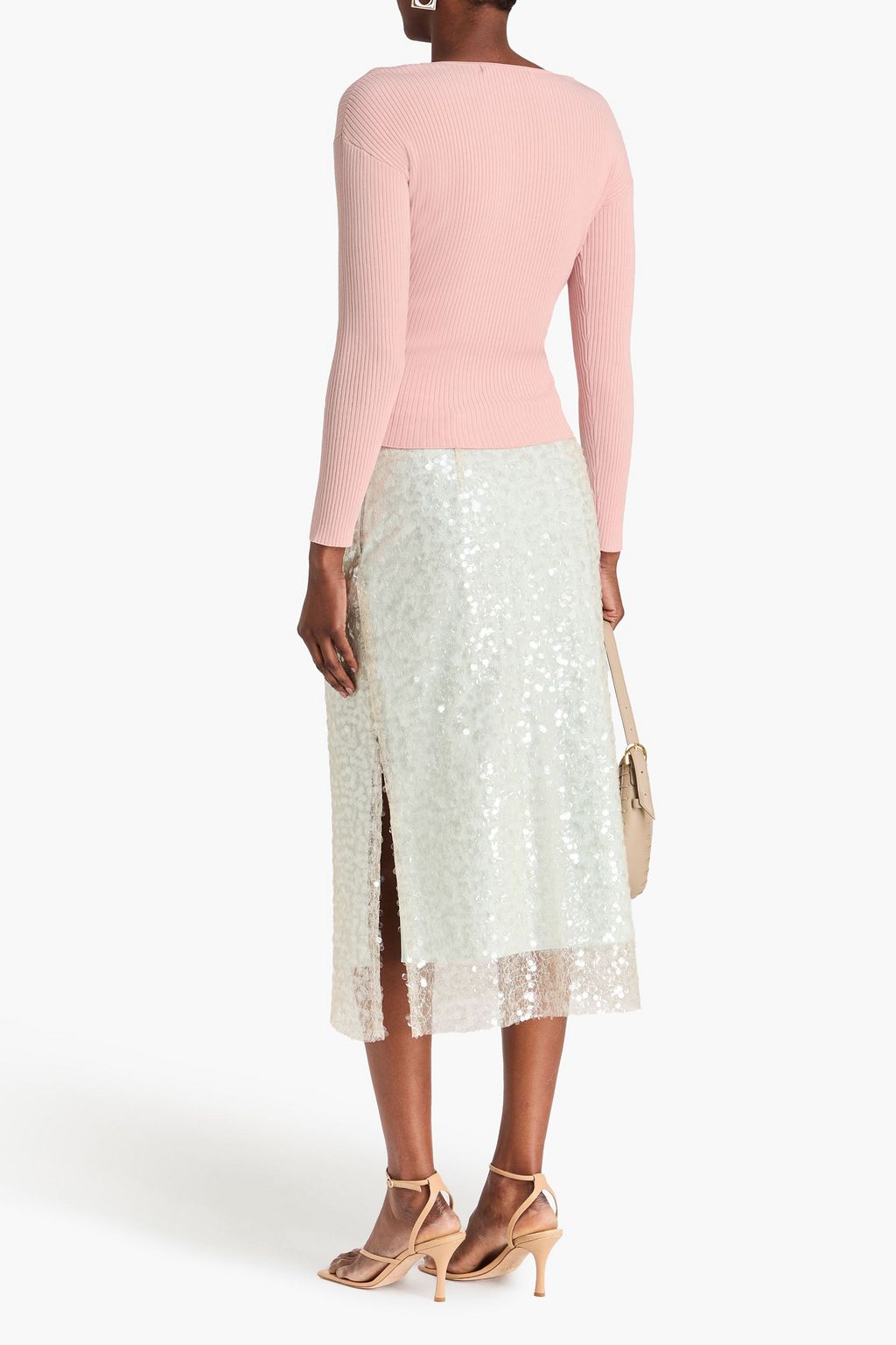 SIMKHAI リブ編みニット ラップ風トップス