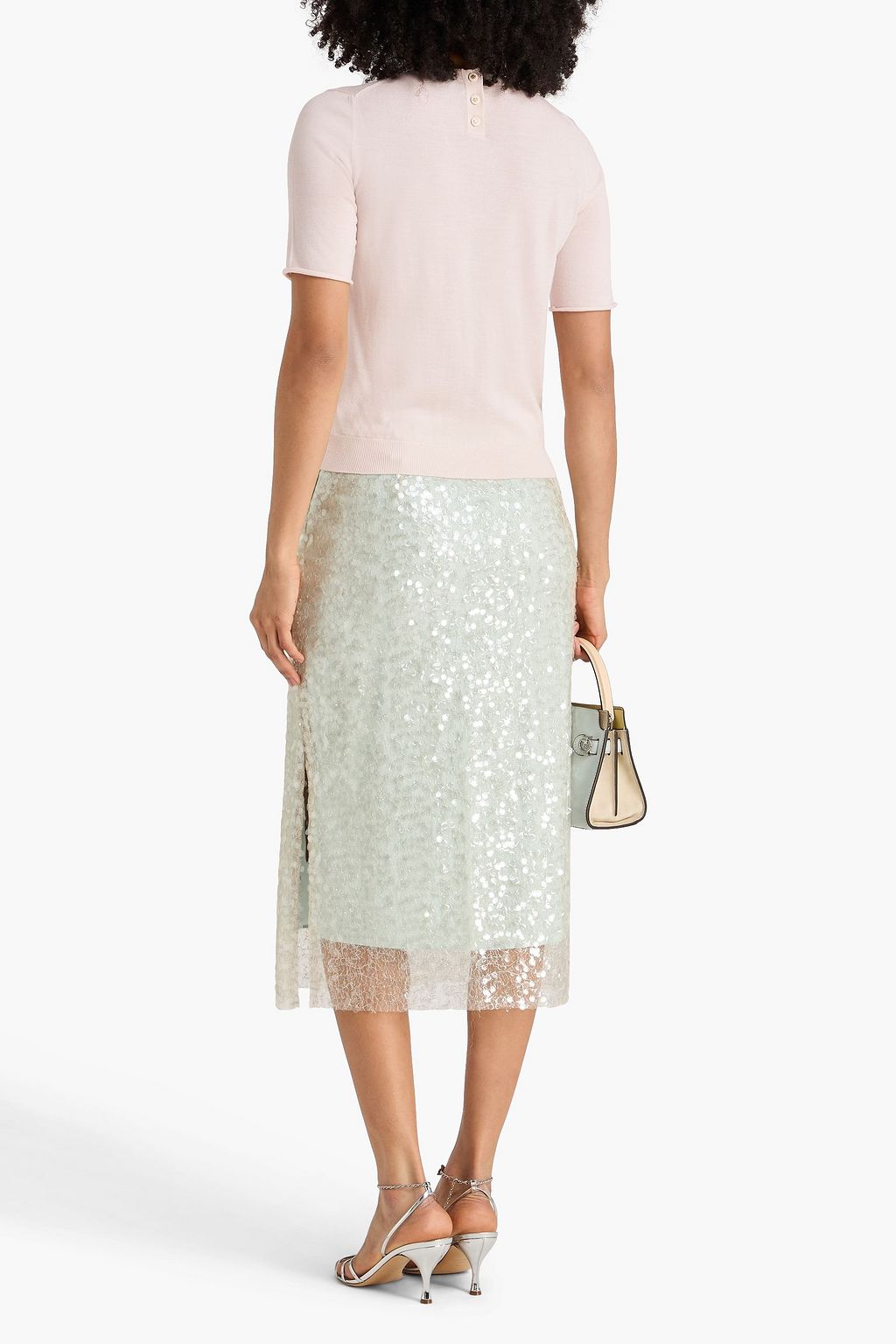 TORY BURCH بلوزة من مزيج الحرير والصوف