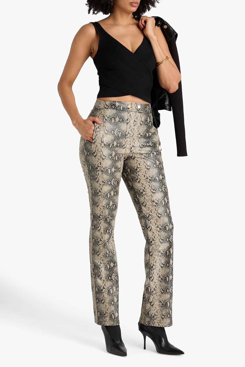 SIMKHAI 스네이크 이펙트 스트레이트 레그 팬츠