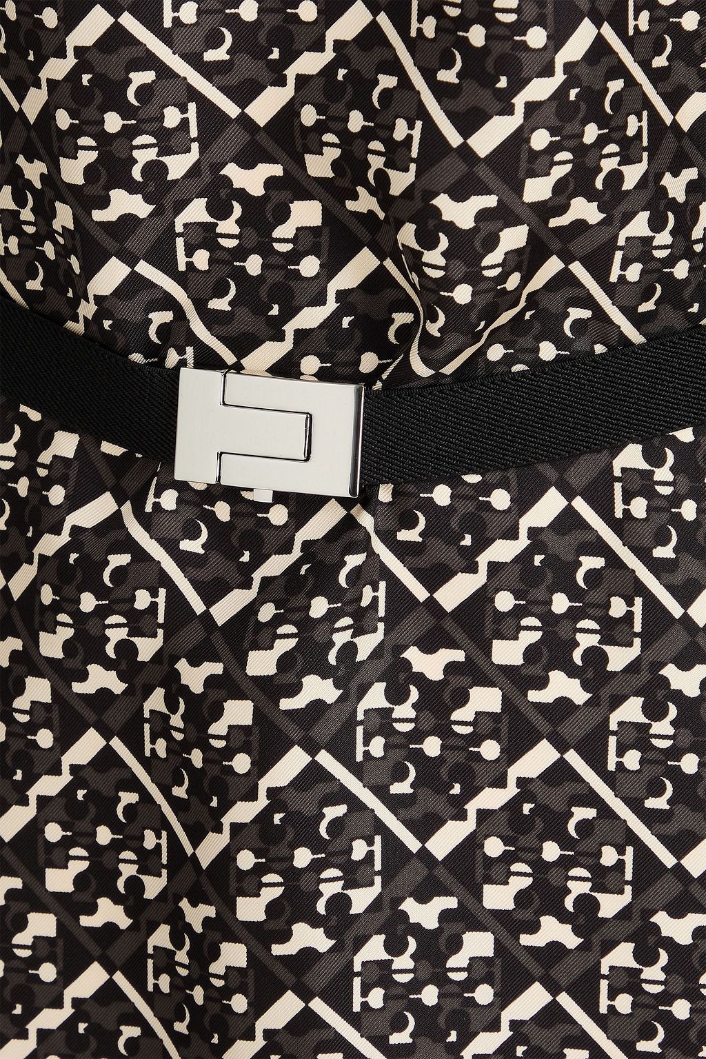 TORY BURCH Kleid aus Merinowolle und Seiden-Twill mit Print und Gürtel