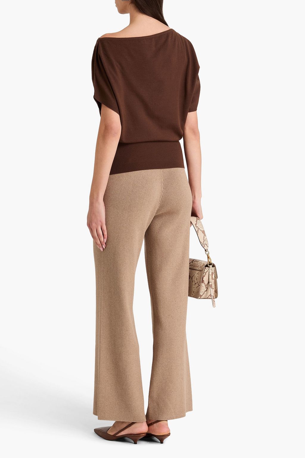 SIMKHAI One-shoulder wool-blend top