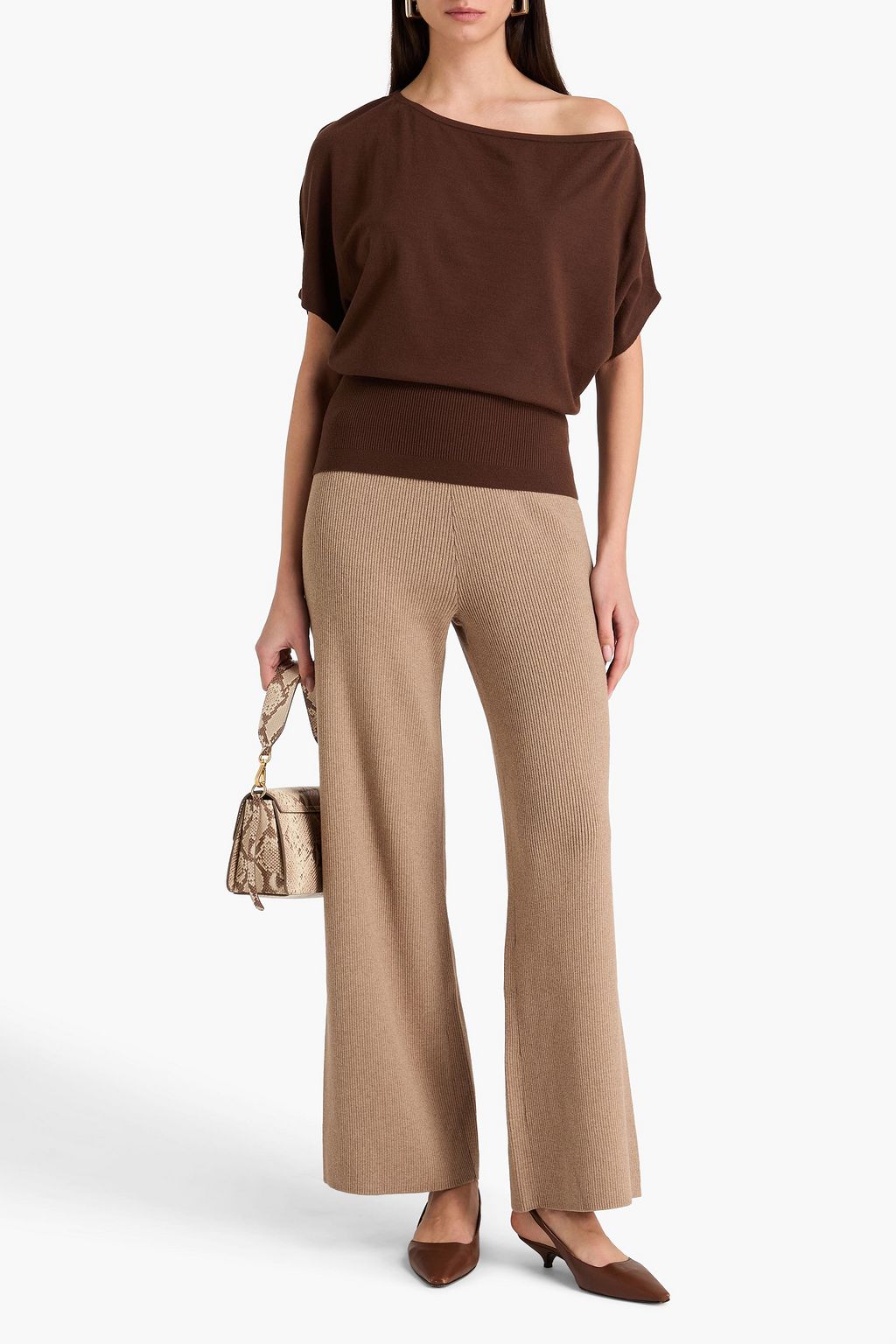 SIMKHAI One-shoulder wool-blend top