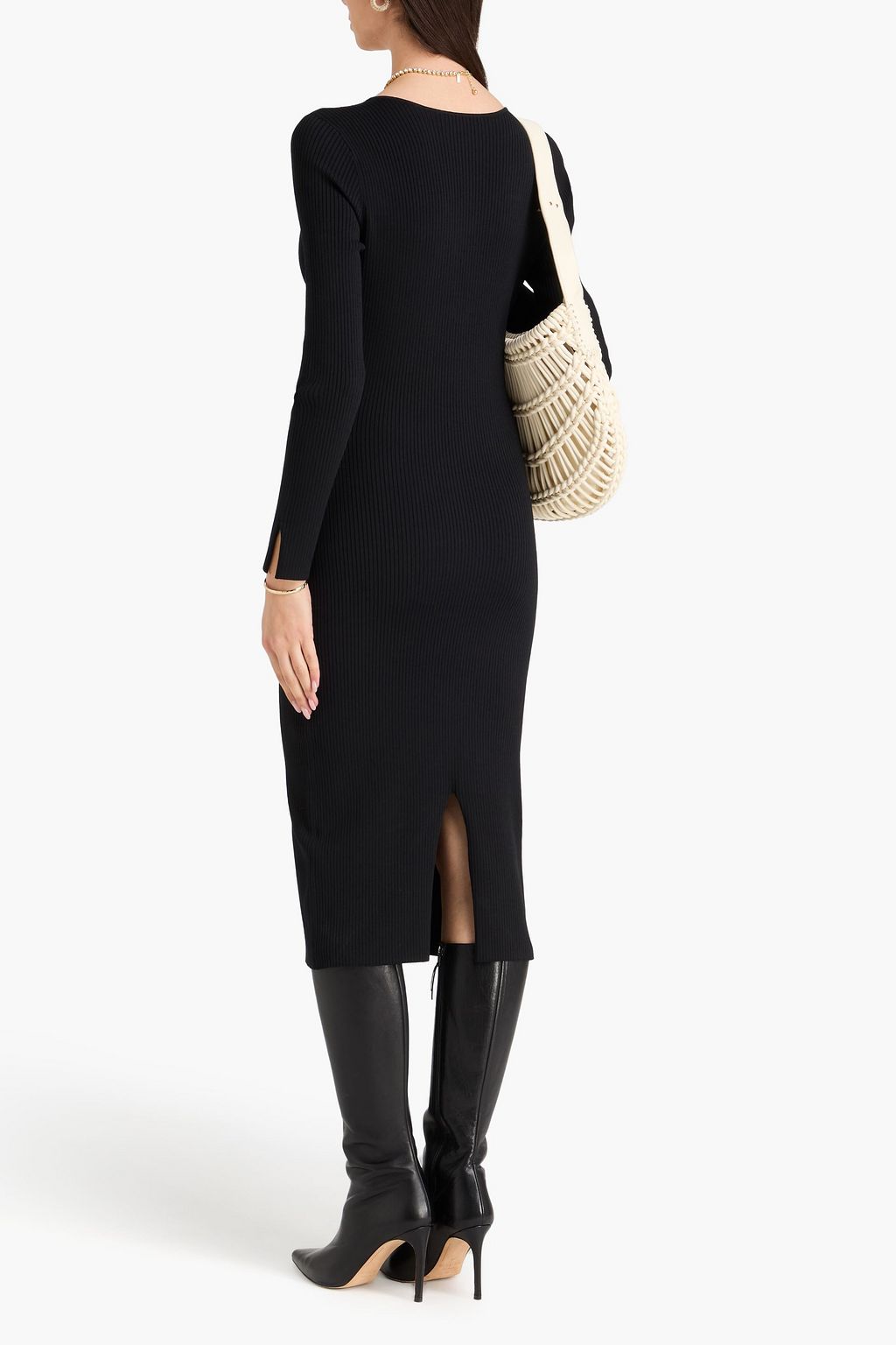 SIMKHAI Ribbed-knit midi dress