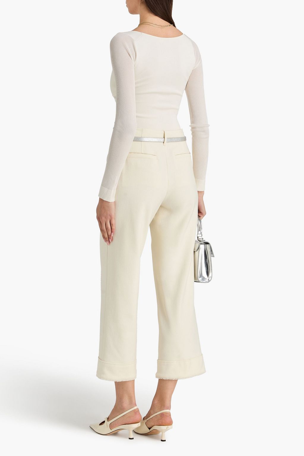 SIMKHAI Sully cropped wide-leg twill pants