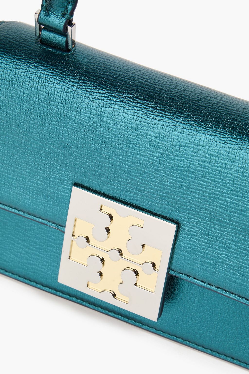 TORY BURCH Bon Bon metallic pebbled-leather tote