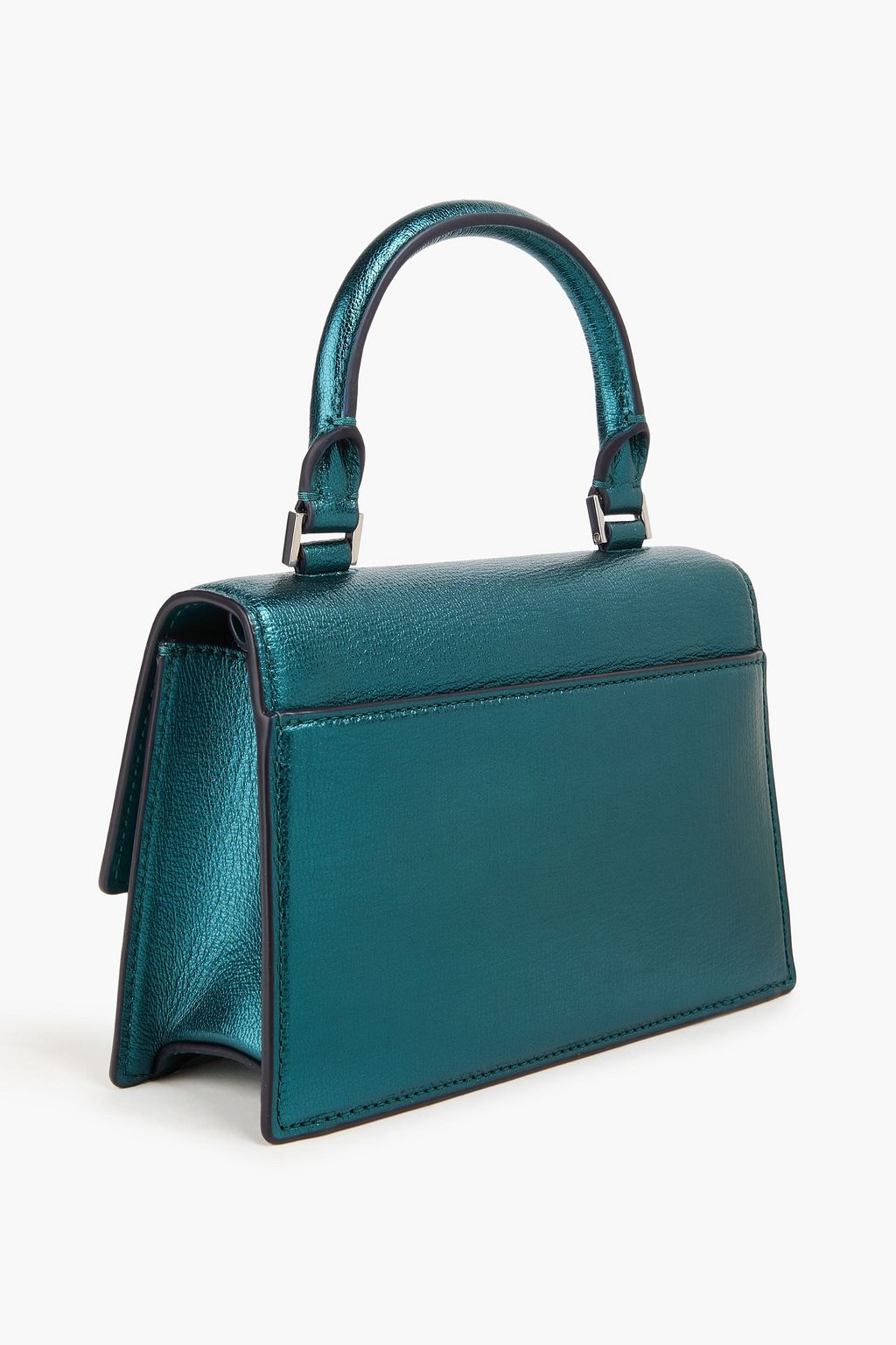 TORY BURCH Bon Bon metallic pebbled-leather tote