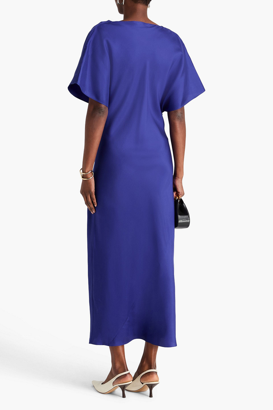  Róhe - Maxikleid Aus Seiden-twill Mit Drapierung - Blau - De 34 