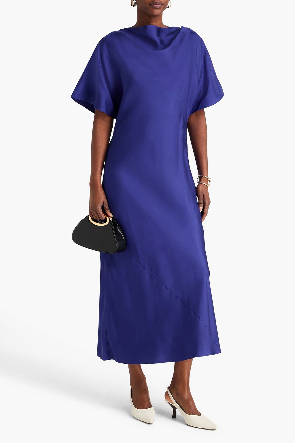 RÓHE فستان طويل درابيه من حرير تويل