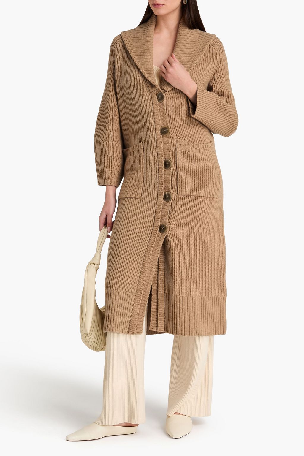 SIMKHAI Merino wool and cashmere-blend cardigan