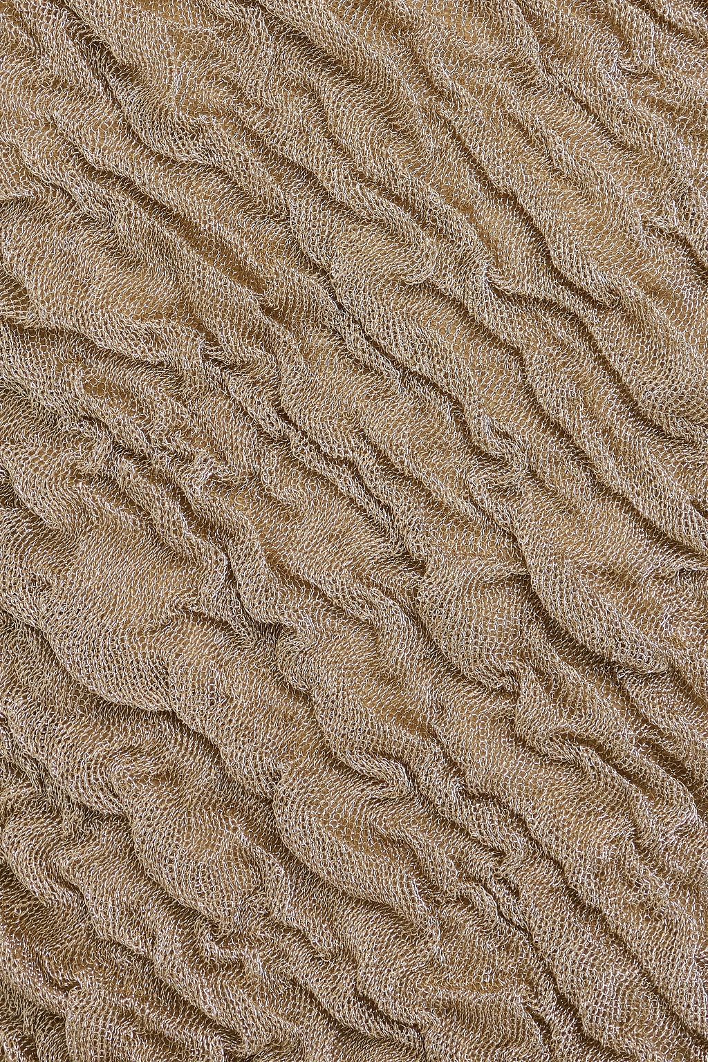 SIMKHAI Karissa cutout metallic textured-knit maxi dress