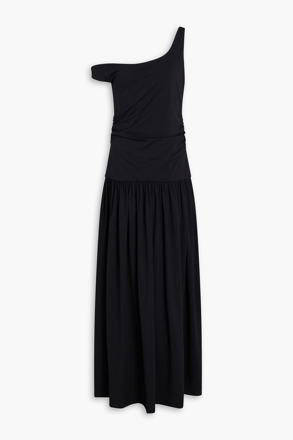 róhe - off-the-shoulder ruched stretch-jersey maxi dress - black - de 40