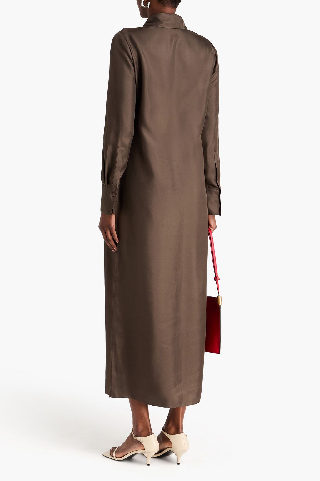 RÓHE Silk-twill maxi shirt dress