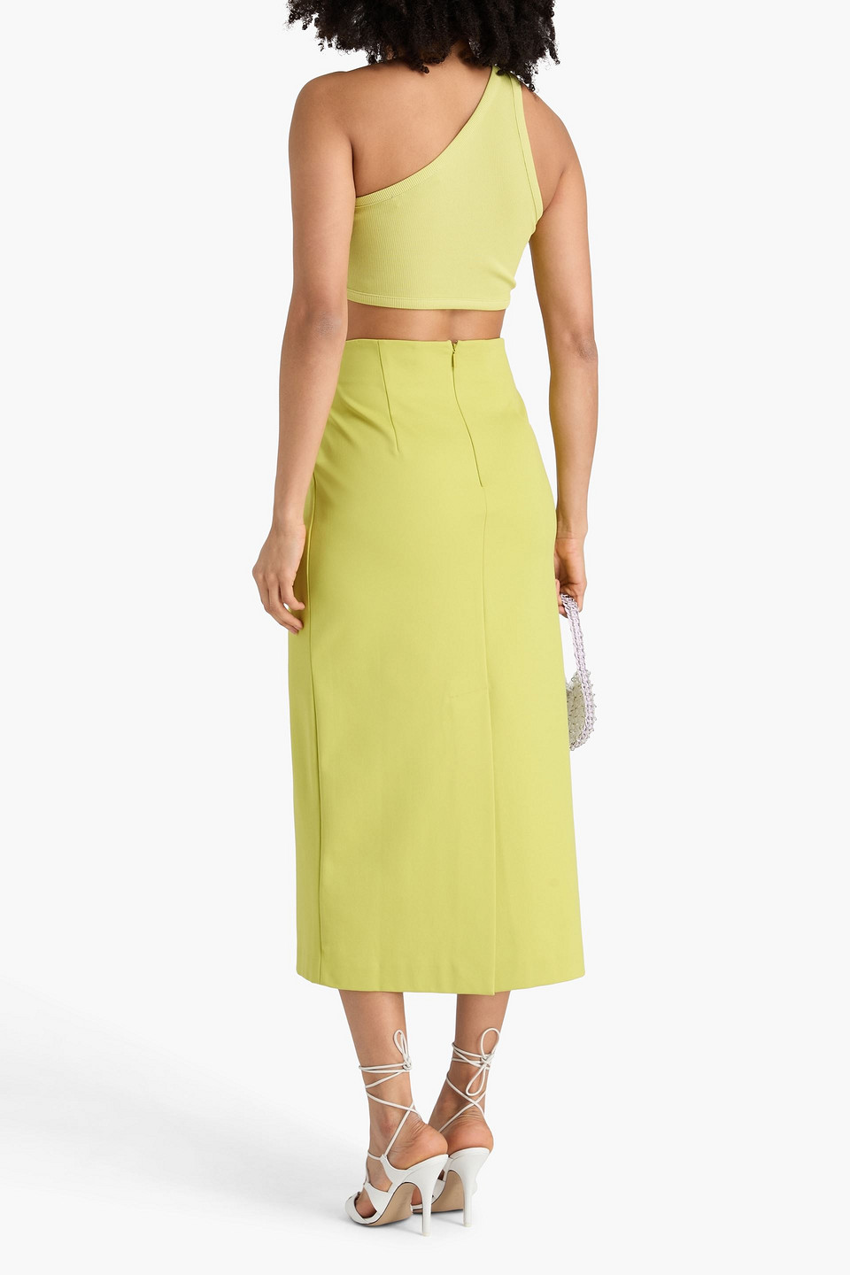  Christopher Esber - Cropped Oberteil Aus Geripptem Jersey Mit Asymmetrischer Schulterpartie - Grün - Uk 10 