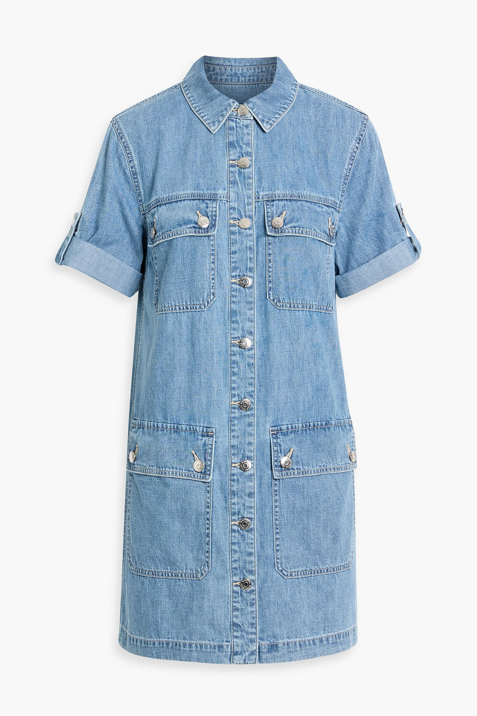 veronica beard - warren denim mini shirt dress - blue - us 00
