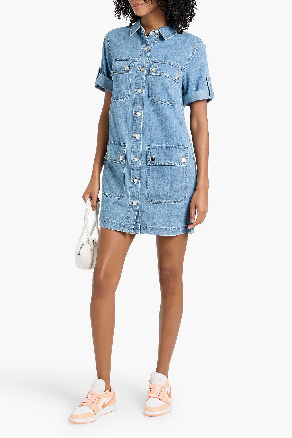 white christmas dresses Delondra Denim Midi Dress in Light Wash Big Splash main image 1
