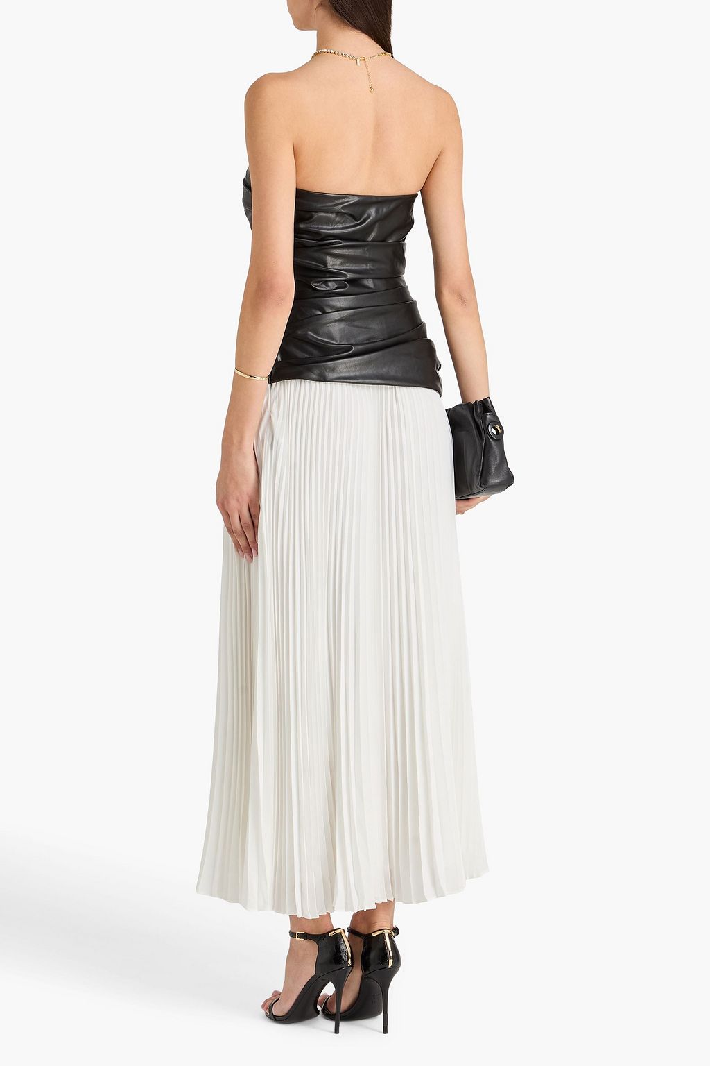 SIMKHAI Arie strapless pleated georgette maxi dress