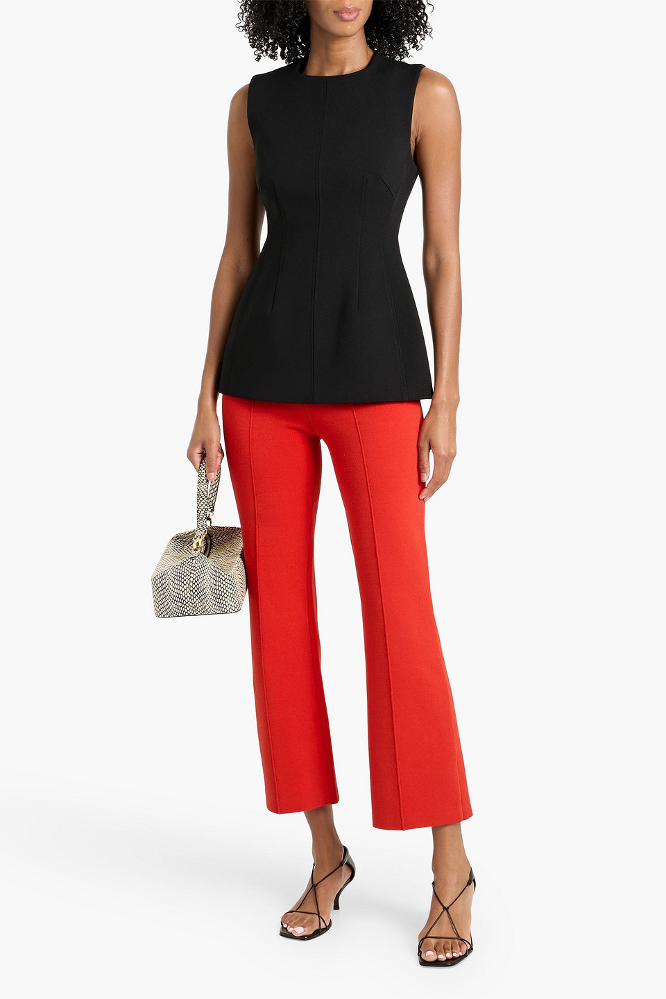 Veronica Beard Faith Structured Top In Black