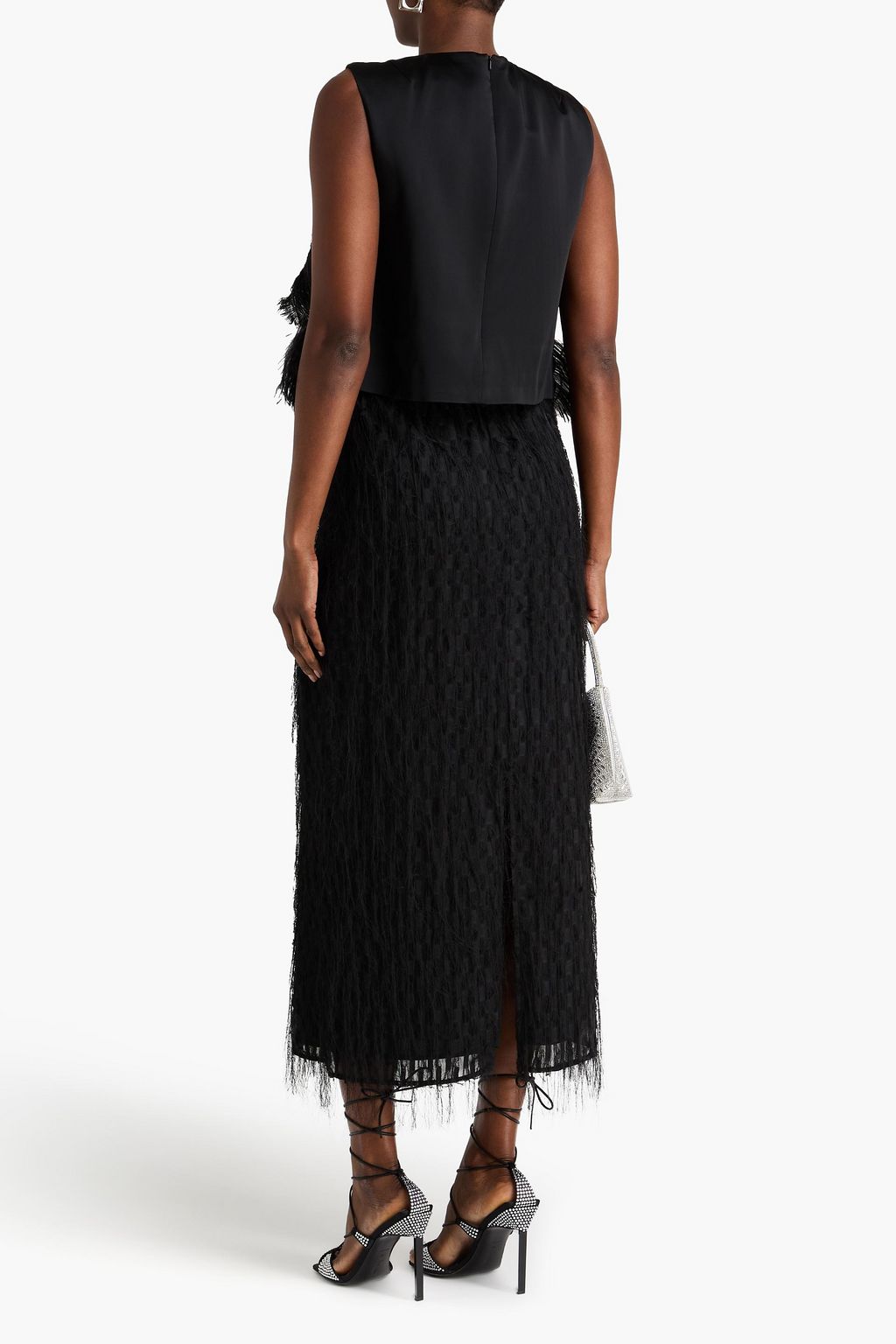 16ARLINGTON Embellished satin-twill top