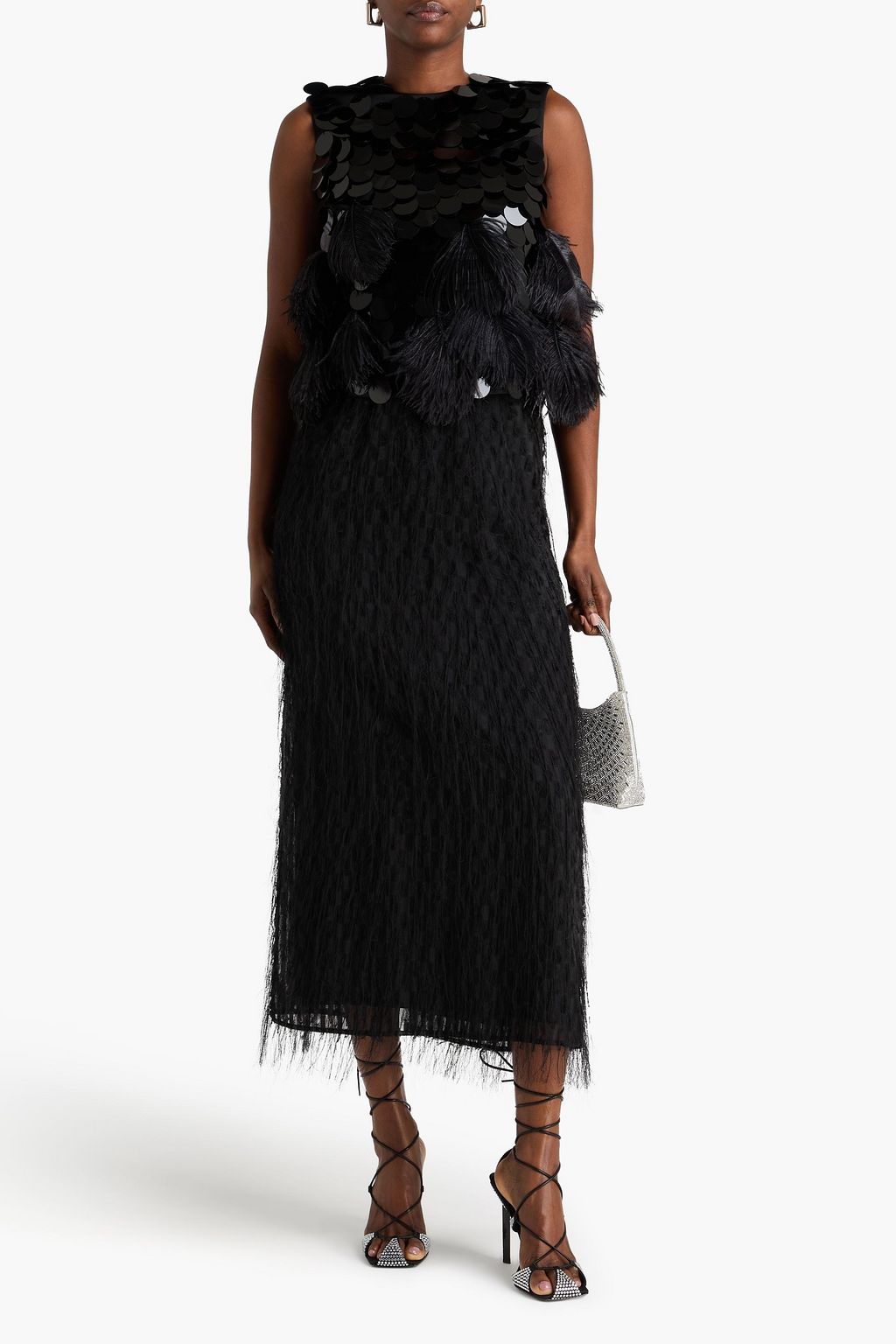 16ARLINGTON Embellished satin-twill top