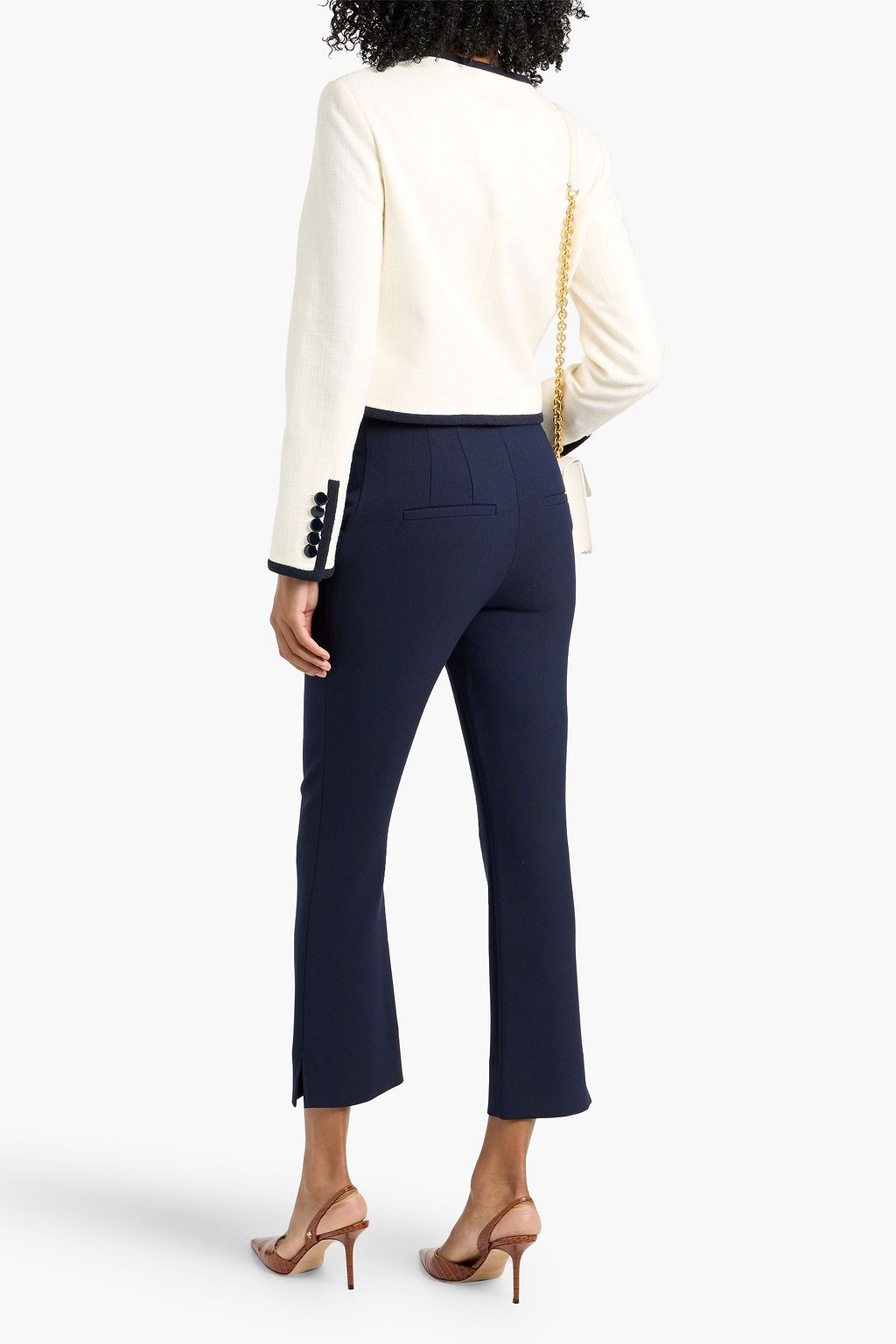 VERONICA BEARD Kean cropped tweed slim-leg pants