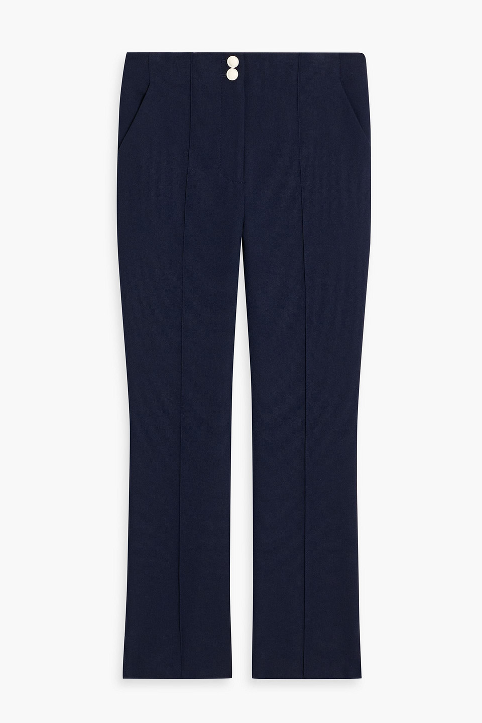 Veronica Beard Kean Cropped Tweed Slim-leg Pants In Blue