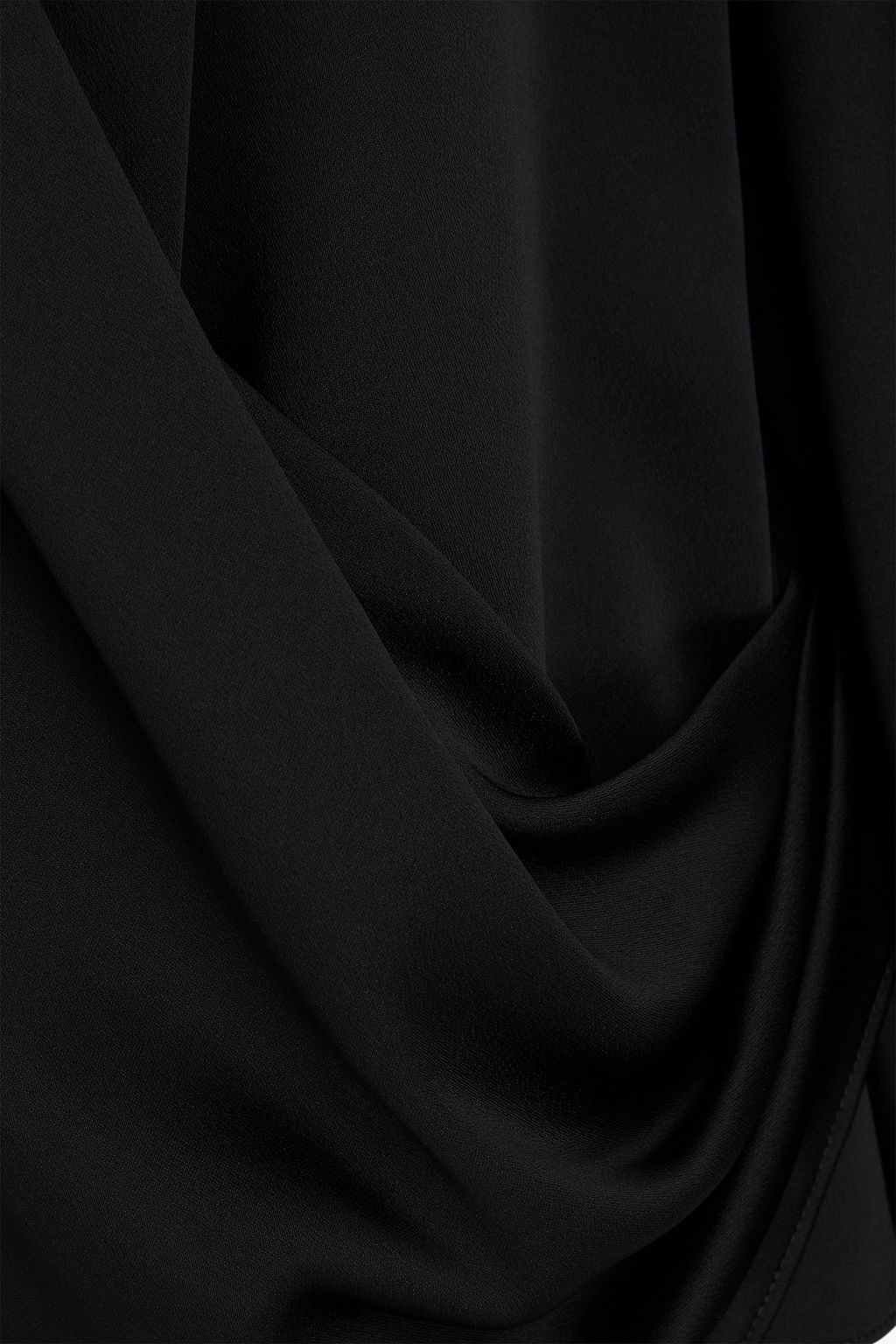 SIMKHAI サテンクレープ ラップ風トップス ドレープ入り