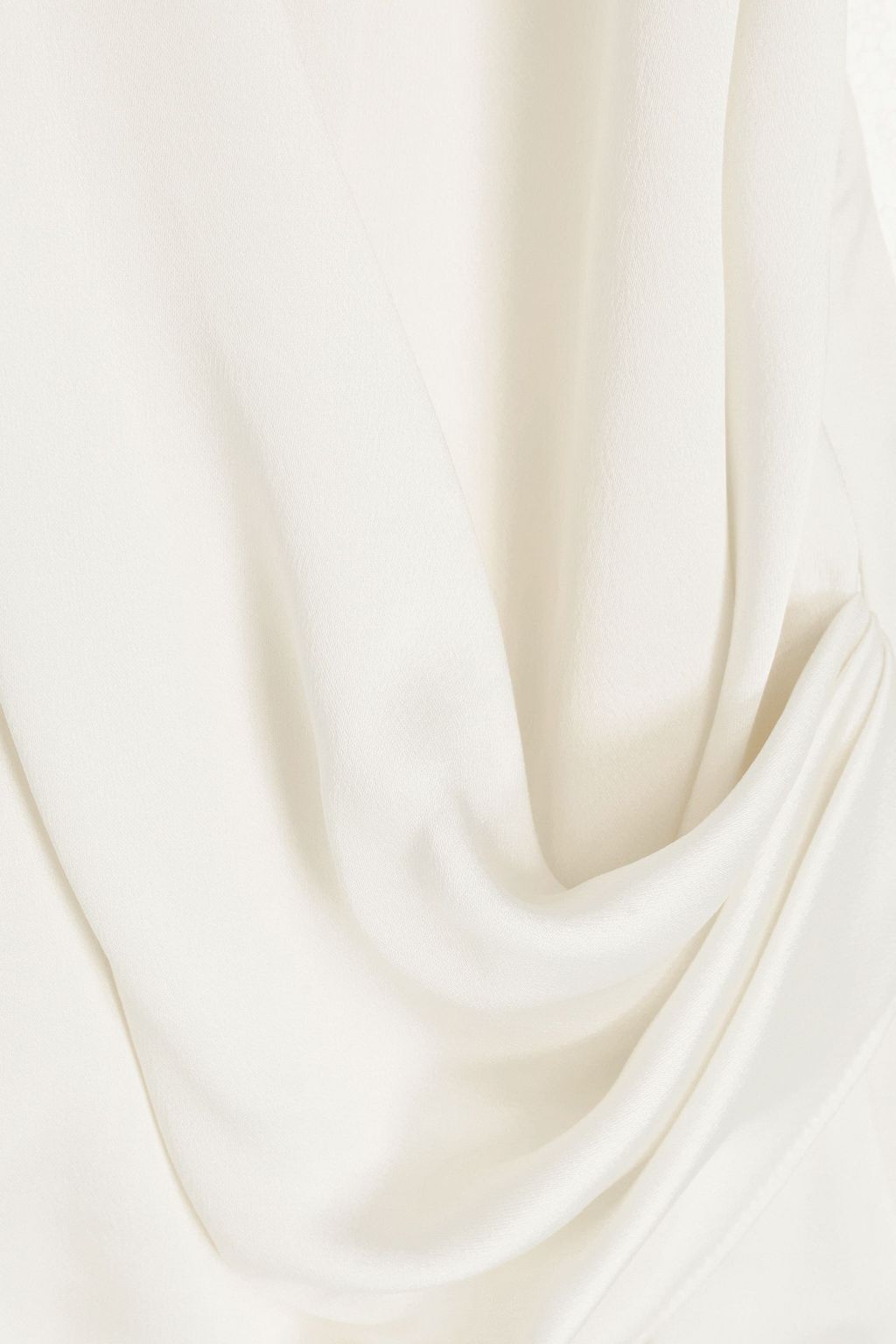 SIMKHAI サテンクレープ ラップ風トップス ドレープ入り